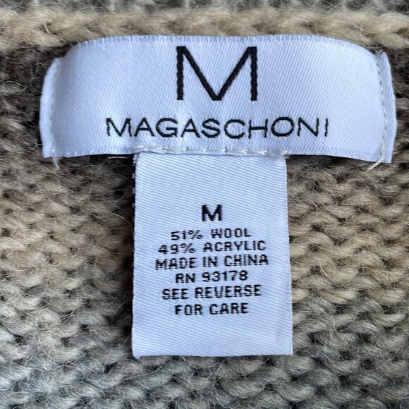 MAGASCHONI Wool Striped Gray, Brown, Blue Sweater | Size Medium - Picture 2 of 5
